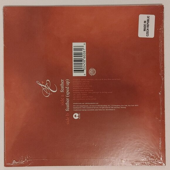 Sabrina Carpenter Feather pink glitter 7” single vinyl NEW SEALED - Picture 2 of 3